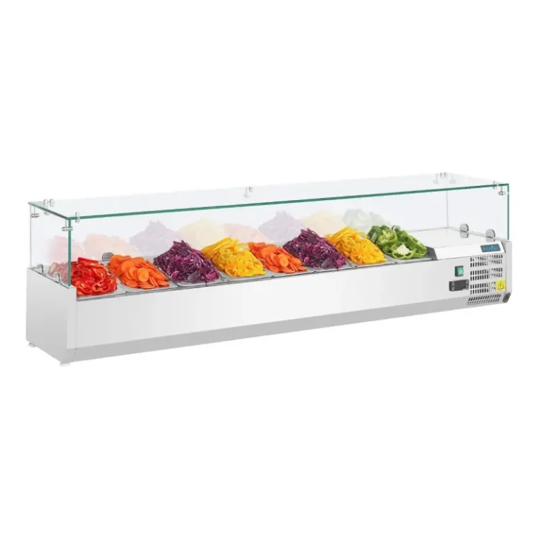 Saladette Polar Série G 1 800 mm vue de face, huit emplacements de bacs GN 1/3