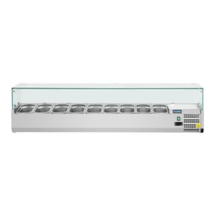 Saladette Polar Série G 2 000 mm vue de face, neuf emplacements de bacs GN 1/3