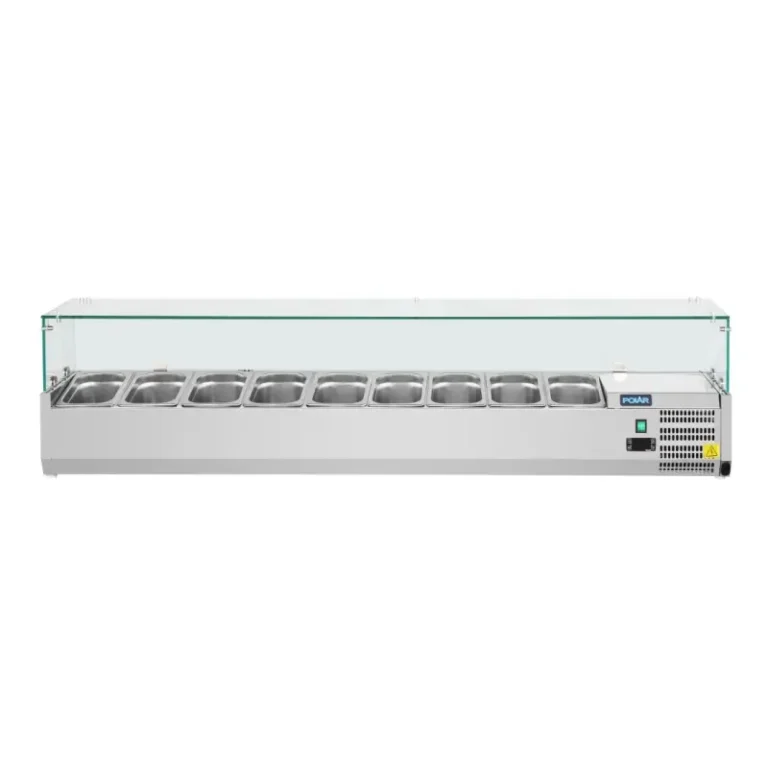 Saladette Polar Série G 2 000 mm vue de face, neuf emplacements de bacs GN 1/3