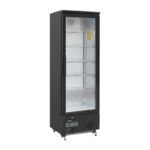 Arrière-bar vertical réfrigéré Polar Série G noir une porte vitrée, vue de face