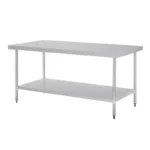 Table inox centrale Vogue 1800 mm avec étagère basse