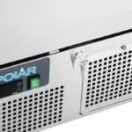 Soubassement réfrigéré à poisson Polar Série U vu de côté, hauteur de plan de travail 850 mm
