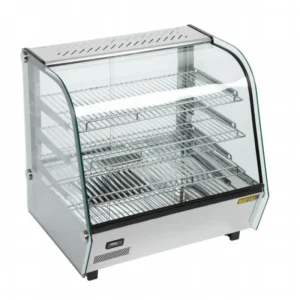 Vitrine chauffante de comptoir Buffalo 120 L vitrée 3 étagères