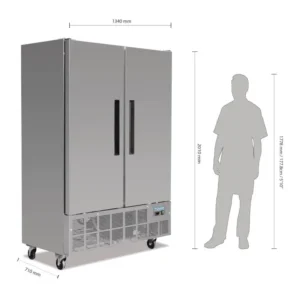 Armoire réfrigérée négative 2 portes Polar Série G – 960 L – 710 mm de profondeur – Inox