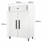 Armoire réfrigérée négative blanche 2 portes Polar Série G – 1152 L – GN 2/1 – Classe 5