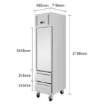Armoire réfrigérée négative compacte Polar Série G – 180 L – 484 mm – GN 1/1 – Inox