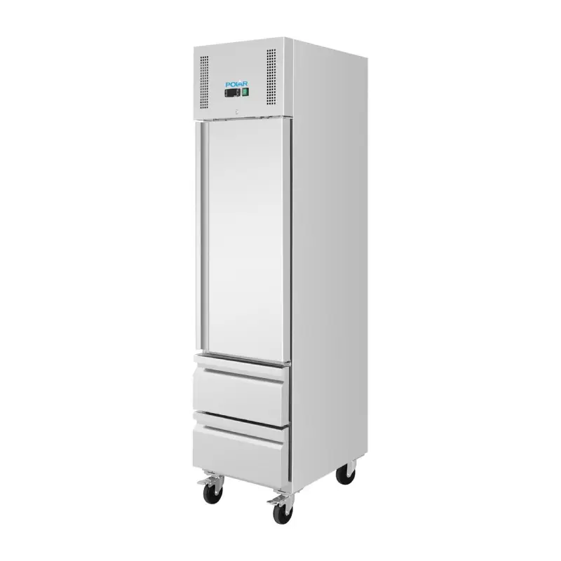 Armoire réfrigérée positive slimline Polar Série U – 1 porte 2 tiroirs – 292 L – 484 mm – GN 1/1
