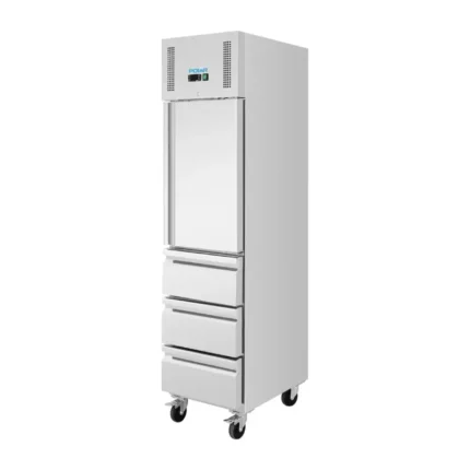 Armoire réfrigérée positive slimline Polar Série U – 1 porte 3 tiroirs – 292 L – 484 mm – GN 1/1