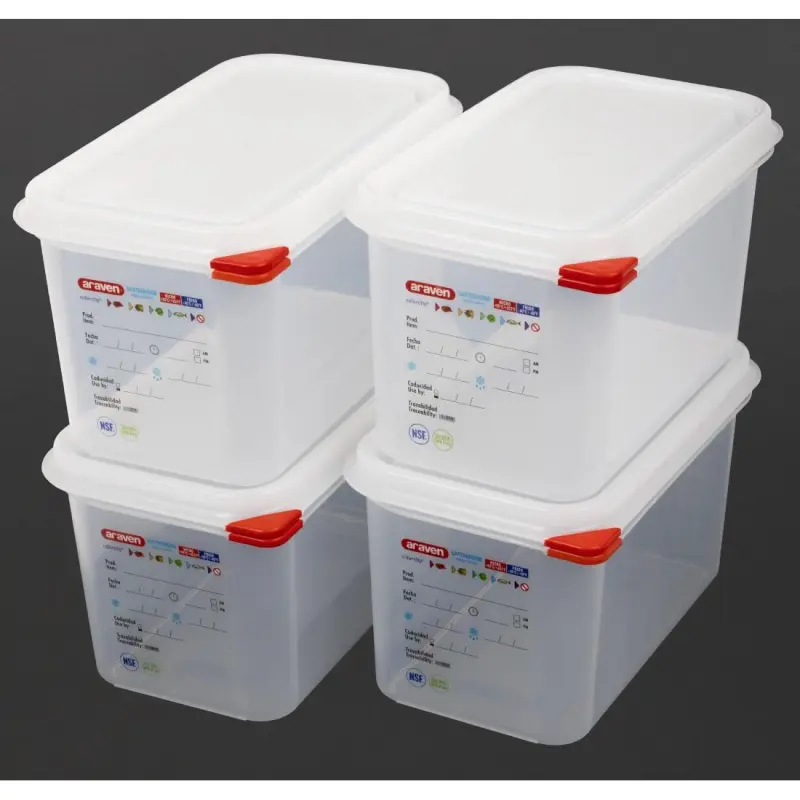 Boîtes alimentaires Araven GN 1/4 hermétiques 4,3 L Boîtes alimentaires Araven GN 1/4 hermétiques 4,3 L