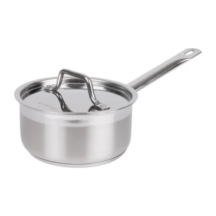 Casserole inox avec couvercle Nisbets Essentials – 160 mm – 1,5 L – Induction
