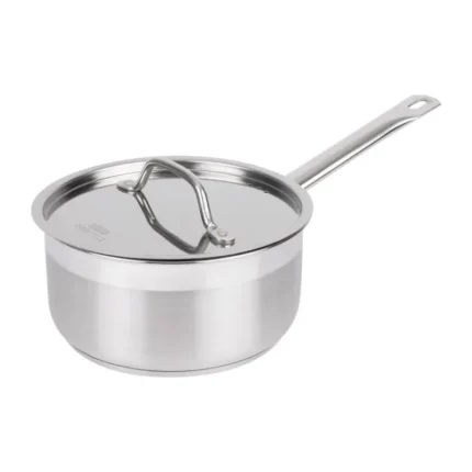 Casserole inox avec couvercle Nisbets Essentials – 200 mm – 3 L – Induction