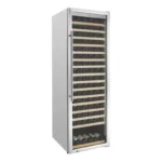 Cave à vin inox une zone Polar Série G – 187 bouteilles – 465 L – 16 étagères bois
