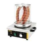 Chauffe-saucisses Buffalo avec cylindre en verre et plots chauffe-pains – vue 2