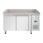 Comptoir à pizza réfrigéré 2 portes Polar Série U – Plan en granit – 428 L – 1510 mm – Classe A