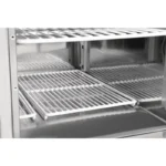 Comptoir à pizza réfrigéré 2 portes avec pare-haleine Polar Série G – 257 L – Plan granit – GN 1/6