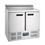 Comptoir réfrigéré pizzas Polar Série G 254 L avec saladette GN 1/6