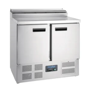 Comptoir réfrigéré pizzas Polar Série G 254 L avec saladette GN 1/6