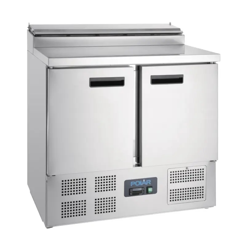 Comptoir réfrigéré pizzas Polar Série G 254 L avec saladette GN 1/6 Comptoir réfrigéré pizzas Polar Série G 254 L avec saladette GN 1/6