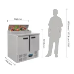 Comptoir réfrigéré pizzas Polar Série G 254 L avec saladette GN 1/6 – vue 2