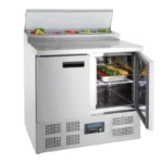 Comptoir réfrigéré pizzas Polar Série G 254 L avec saladette GN 1/6 – vue 3