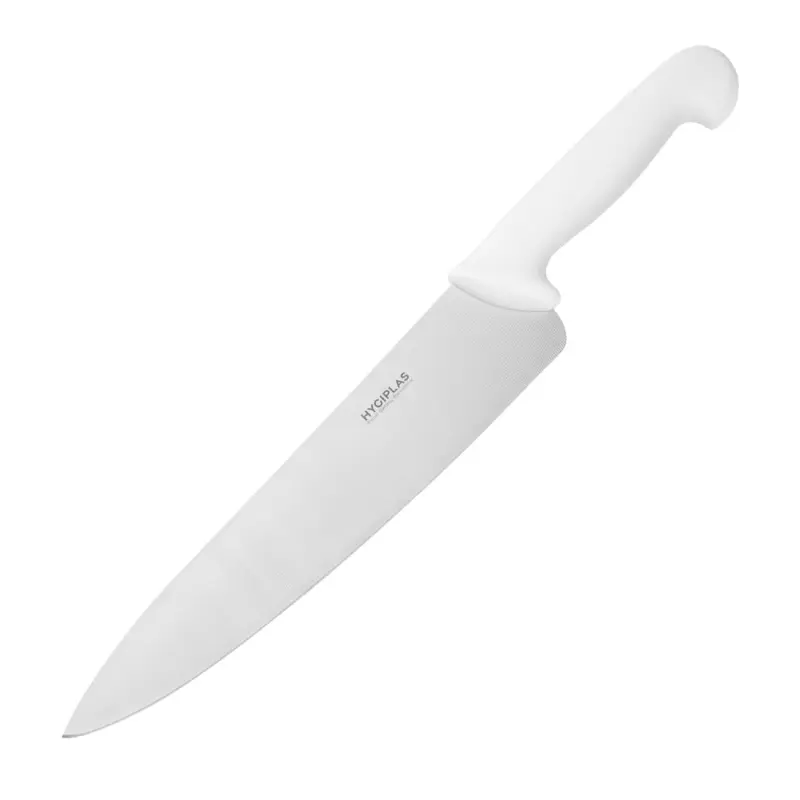 Couteau de cuisine Hygiplas manche blanc lame 255 mm Couteau de cuisine Hygiplas manche blanc lame 255 mm