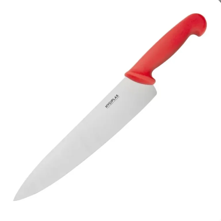 Couteau de cuisine Hygiplas manche rouge lame 255 mm