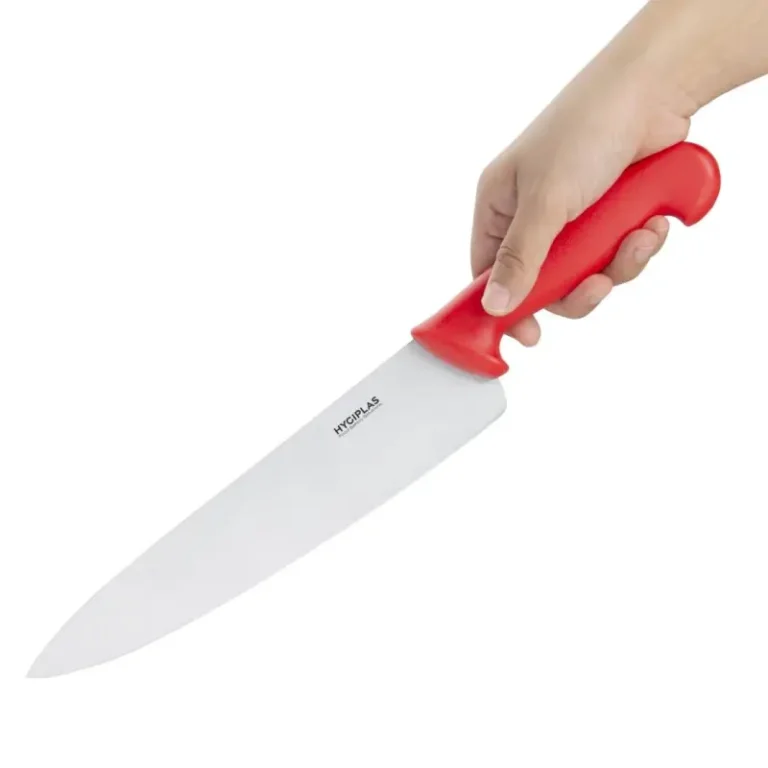Couteau de cuisine Hygiplas manche rouge lame 255 mm – vue 2