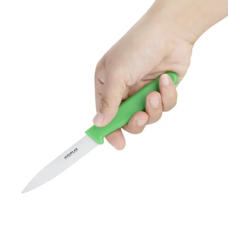 Couteau d’office Hygiplas manche vert lame 75 mm – vue 2
