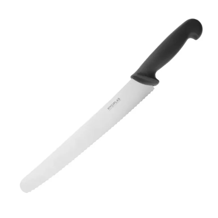 Couteau à pâtisserie dentelé Hygiplas noir 250 mm