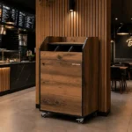 Desserte de service compacte Goldinox en bois décor Baroque sur roulettes, 600 x 510 x 990 mm – vue 2