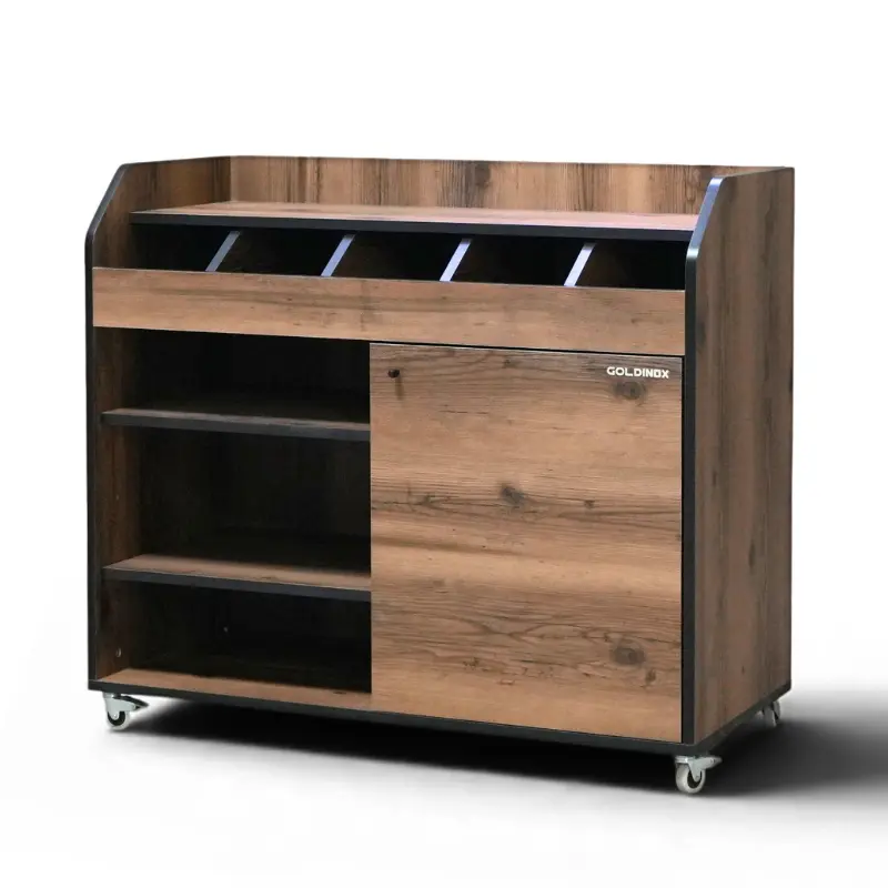 Desserte de service Goldinox 1100 mm en bois décor Baroque, porte à fermeture douce
