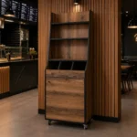 Desserte compacte à service haut Goldinox en bois décor Baroque, hauteur 1500 mm – vue 2