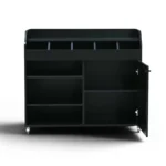 Desserte de service GOLDINOX en bois noir 1100 mm sur roulettes, vue 3