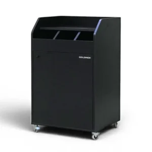 Desserte de service compacte GOLDINOX en bois noir 600 mm sur roulettes