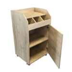 Desserte de service compacte GOLDINOX en bois chêne clair 600 mm sur roulettes, vue 3
