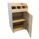 Desserte de service compacte GOLDINOX en bois chêne clair 600 mm sur roulettes, vue 4