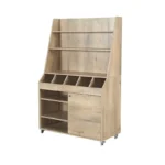 Desserte de service à service haut GOLDINOX en bois chêne clair 1100 mm