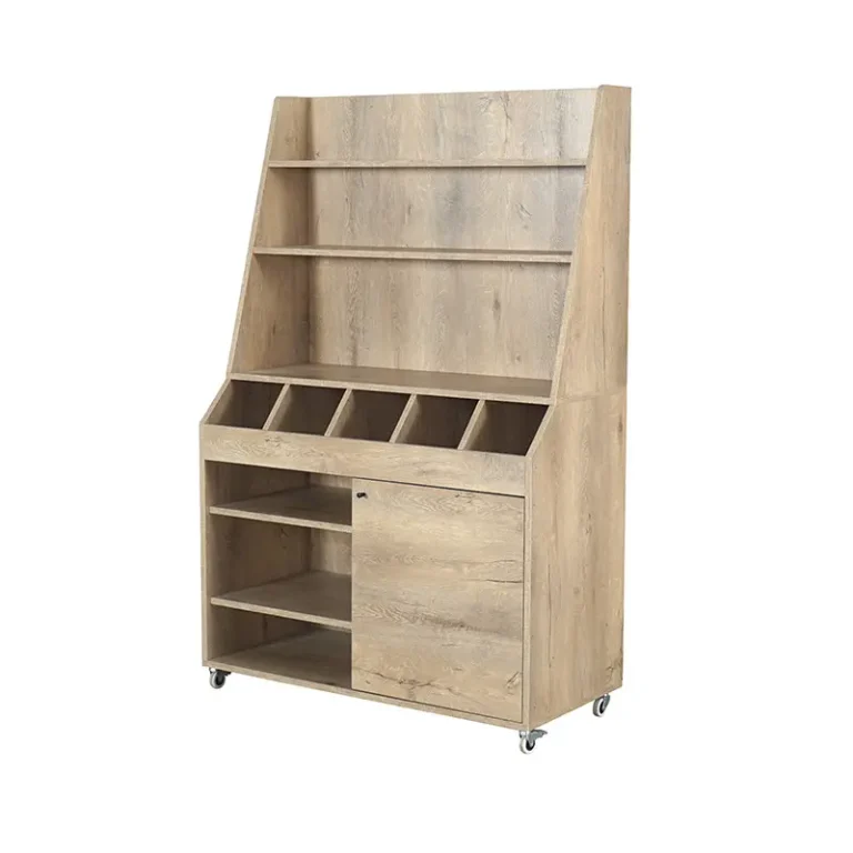 Desserte de service à service haut GOLDINOX en bois chêne clair 1100 mm