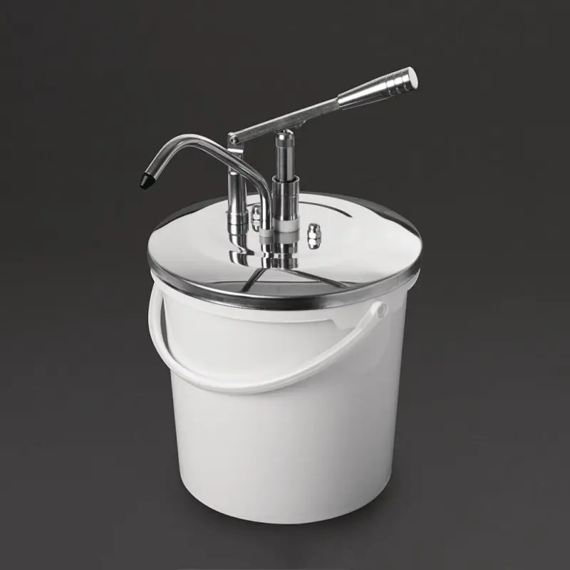 Distributeur de sauce à levier Schneider de 10 litres avec pompe inox