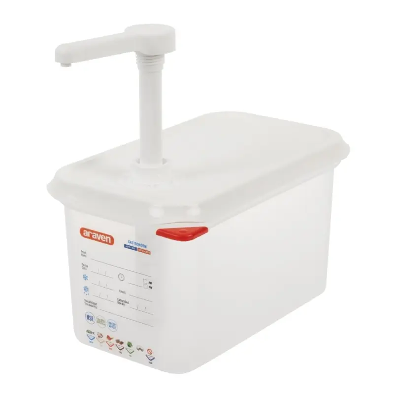 Distributeur de sauce à pompe Araven GN 1/4 de 4,3 litres