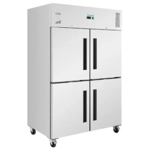Double armoire réfrigérée positive Polar Série G – 4 portillons – 1152 L – GN 2/1 – Inox