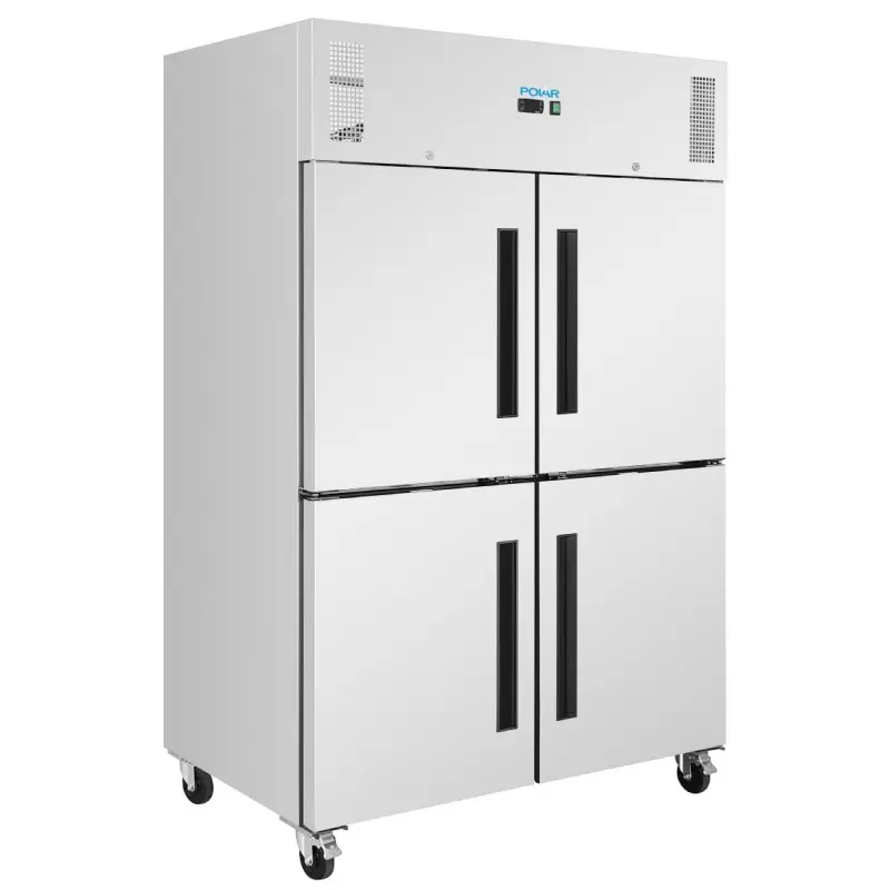 Double armoire réfrigérée positive Polar Série G – 4 portillons – 1152 L – GN 2/1 – Inox