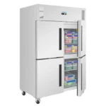 Double armoire réfrigérée positive Polar Série G – 4 portillons – 1152 L – GN 2/1 – Inox
