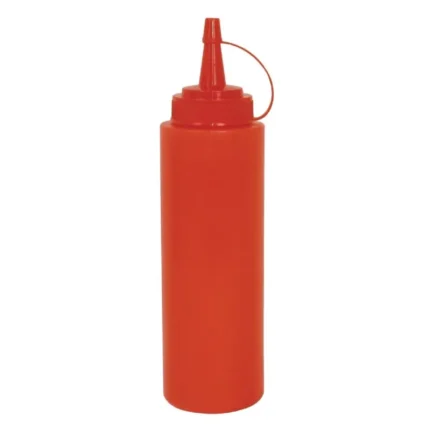 Flacon distributeur de sauce Vogue rouge de 340 ml