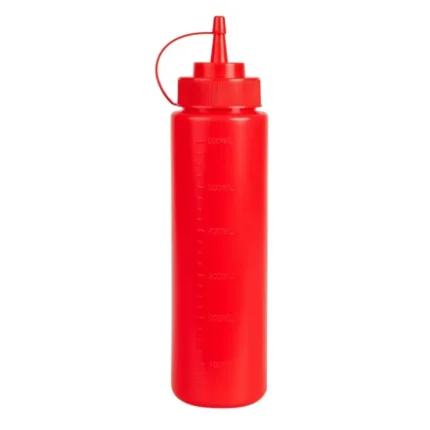 Flacon à sauce Vogue rouge 681 ml à embout ajustable