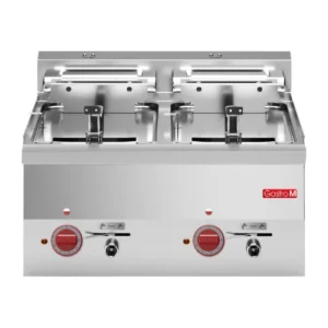 Friteuse électrique Gastro M deux cuves de 10 litres en inox – vue 2