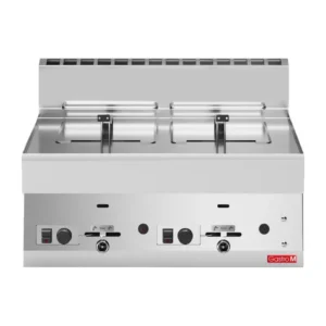 Friteuse gaz Gastro M deux cuves de 8 litres en inox – vue 2
