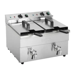 Friteuse à induction double Buffalo deux cuves de 7,5 L en inox