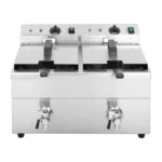 Friteuse à induction double Buffalo deux cuves de 7,5 L en inox – vue 2