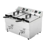 Friteuse à induction double Buffalo deux cuves de 7,5 L en inox – vue 3